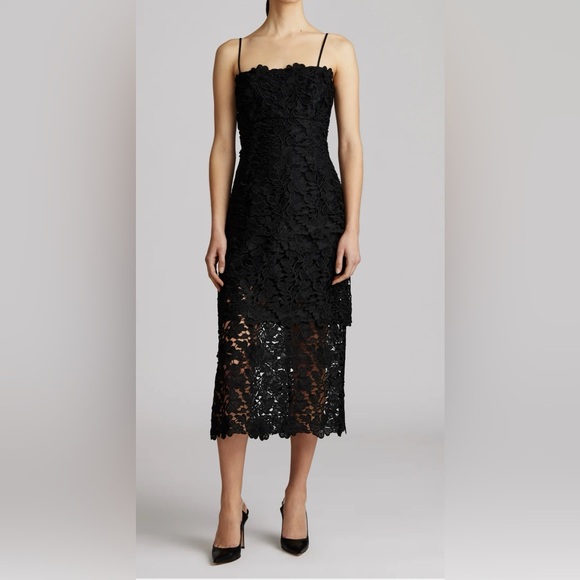 ZAC POSEN LACE TIERED MIDI DRESS Style #F234029-001 NWT